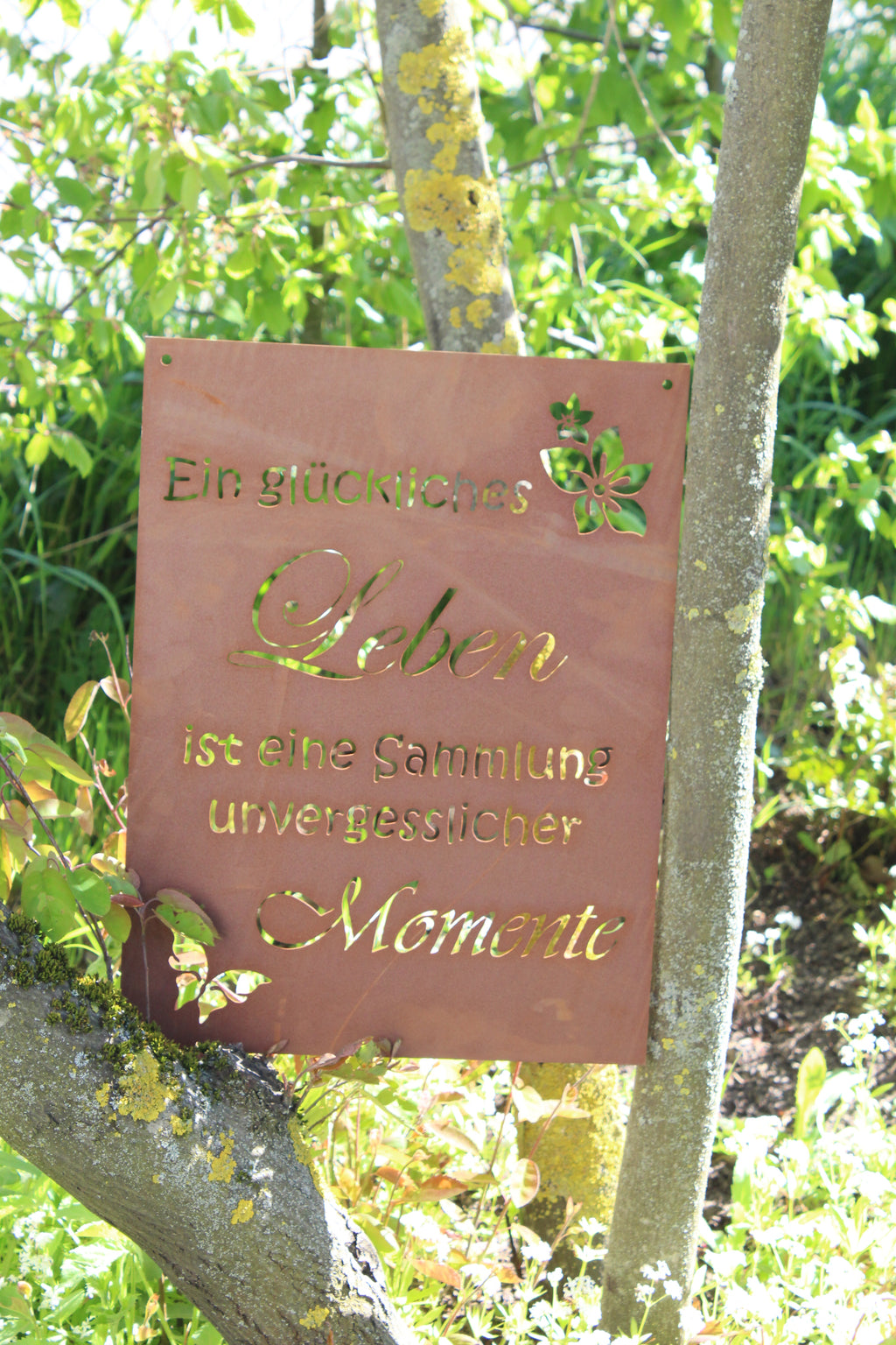 Gedichttafel, glückliches Leben