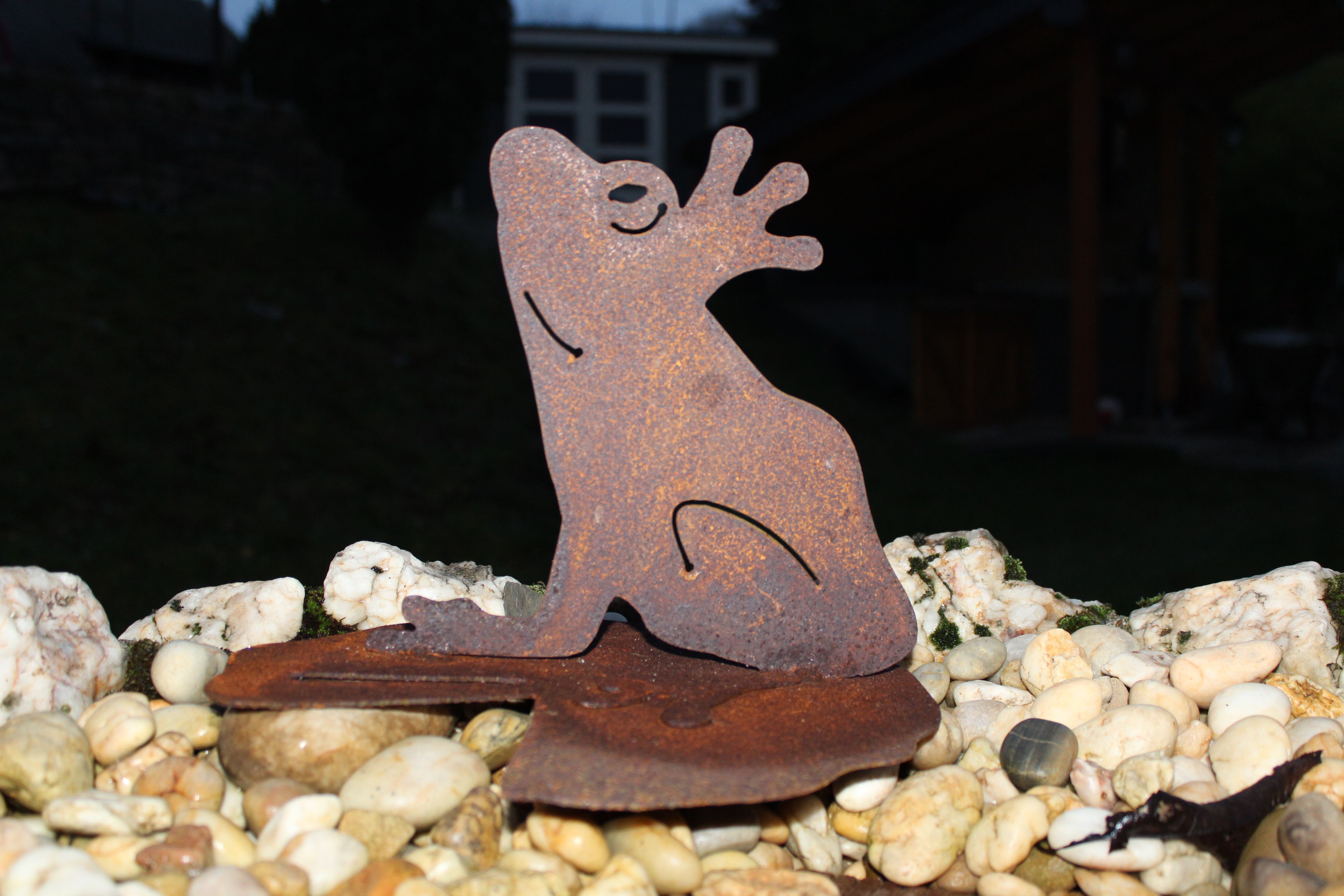 Frosch auf Seerosenblatt