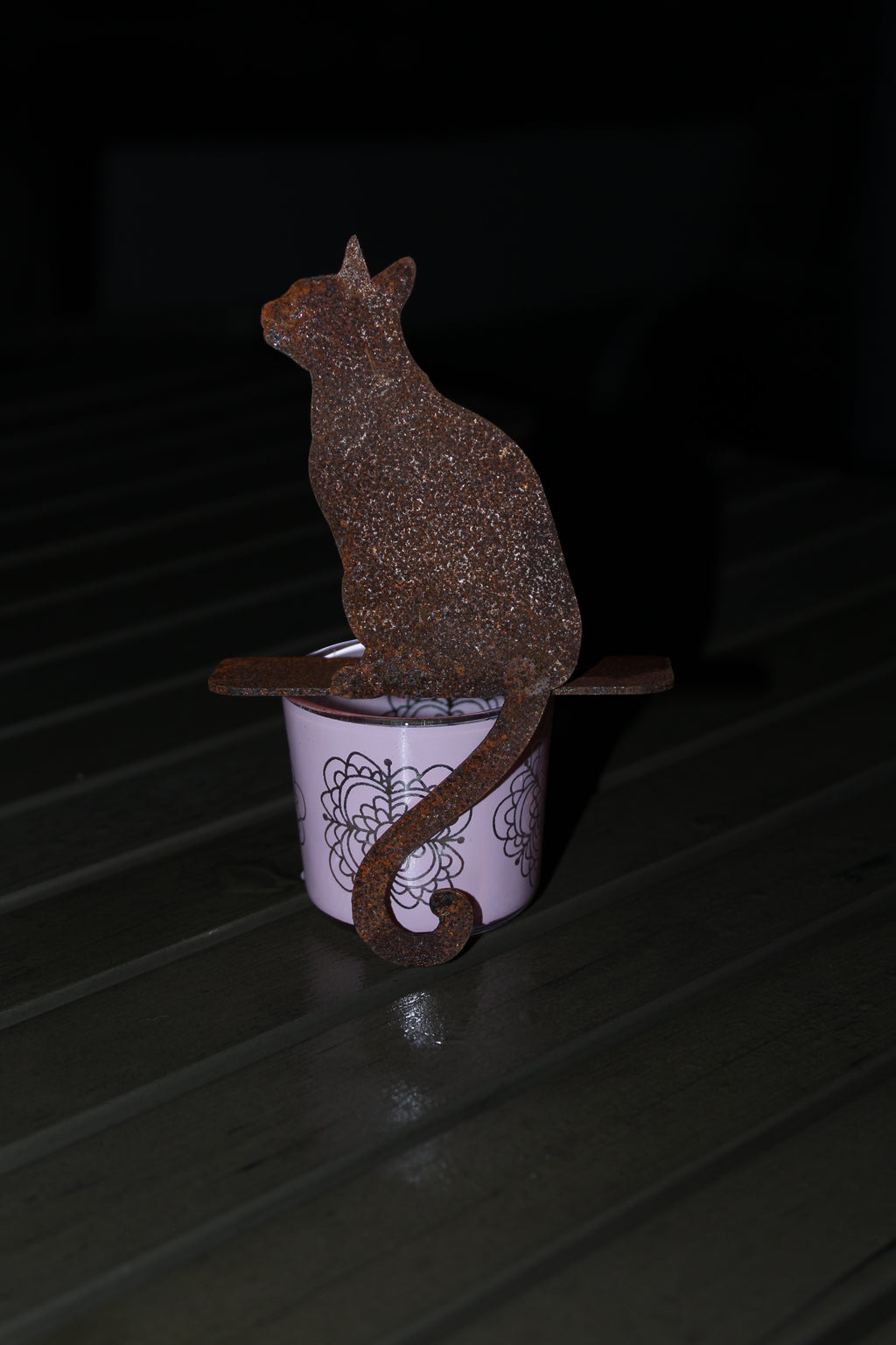 Mini-Kantenhocker Katze für Vase oder Teelichthalter