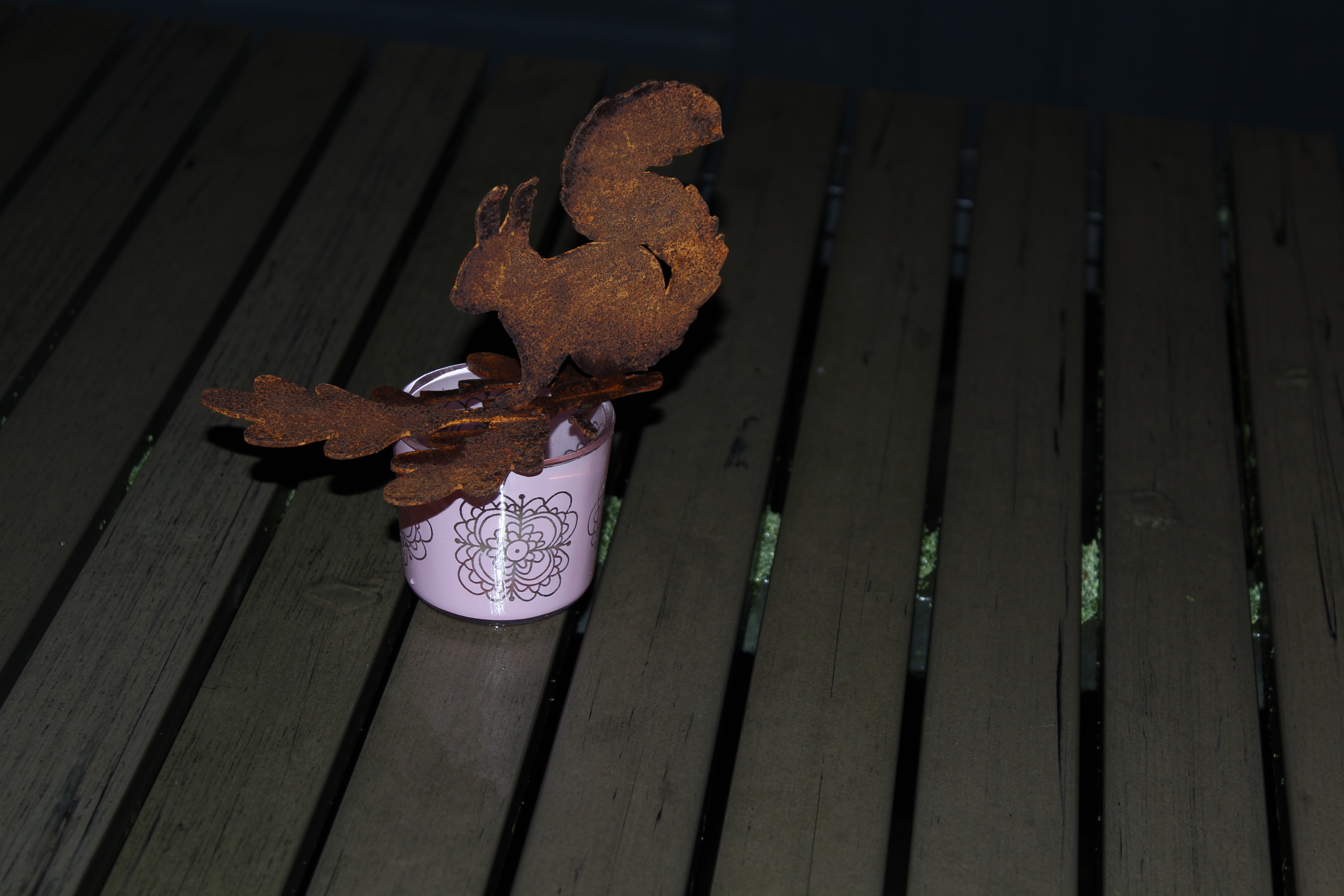 Eichhörnchen auf Eichenblatt