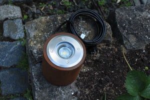 LED Strahler in Metallgehäuse Rost Optik
