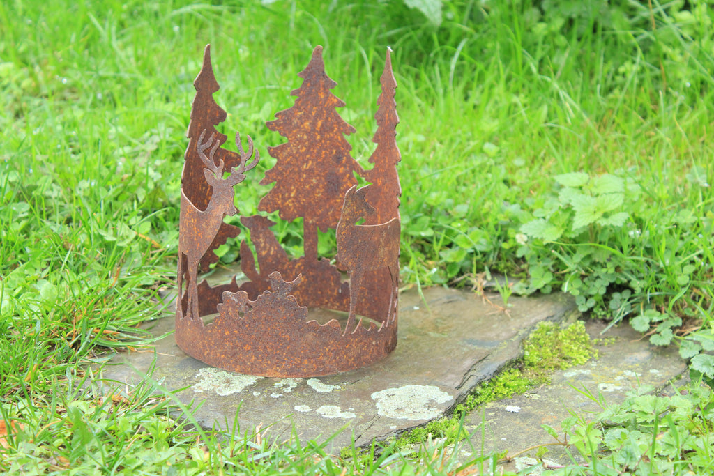 Forest Ring mit Waldszene Hirsch und Reh