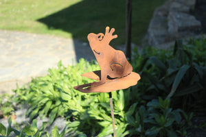 Frosch auf Seerosenblatt zum Stecken